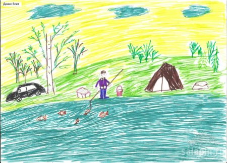 Детский рисунок лето карандашом