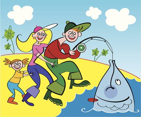 Моя семья на рыбалке