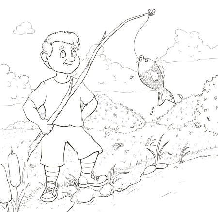 Рыбак мультяшный