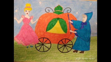 Золушка рисунок детский
