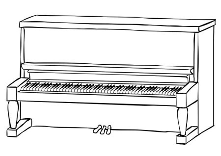 Рояль раскраска для детей