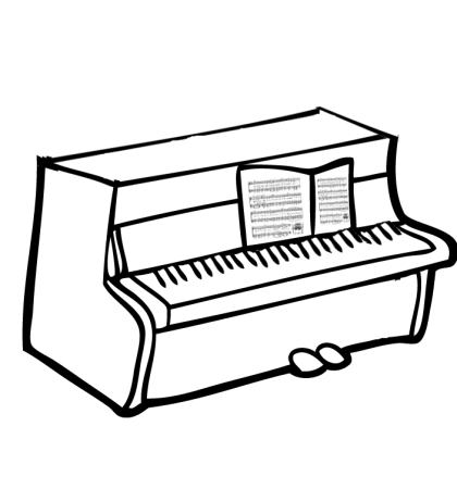 Фортепиано раскраска для детей