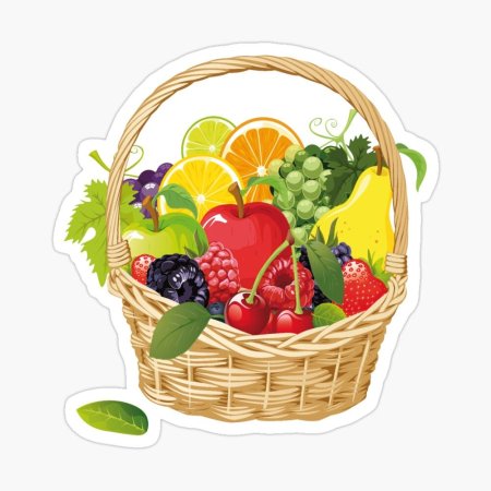 Рисование корзина с фруктами