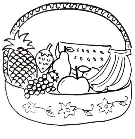 Рисование корзина с фруктами
