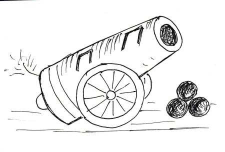 Пушка раскраска