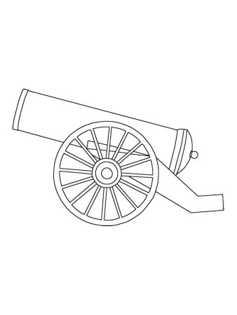 Пушка раскраска для детей