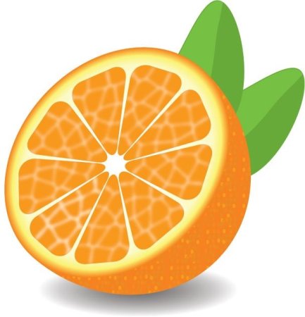 Апельсин на белом фоне