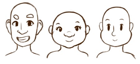 Разные формы носа для рисования