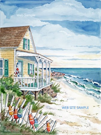 Нарисовать дом у моря