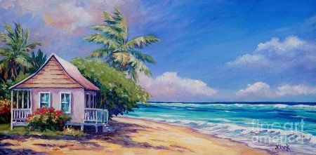 Домик у моря маслом