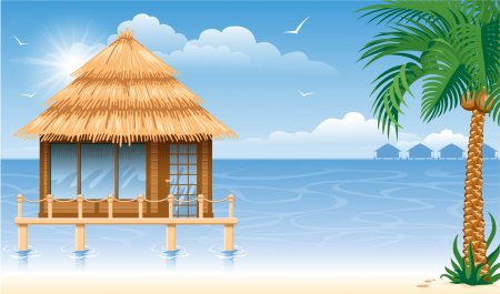 Пляжный дом рисунок