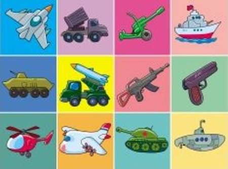 Игра Мемори для детей Военная техника