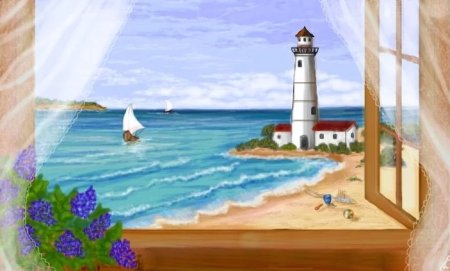 Вид на море рисунок