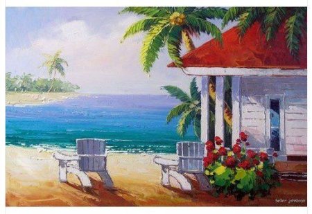 Домик у моря рисунок