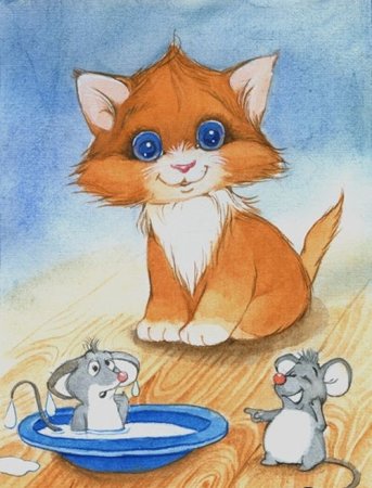 Кошка и мышка мультяшный