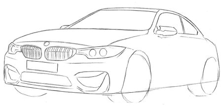 Нарисовать БМВ сзади