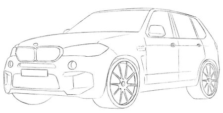 БМВ рисунок сбоку карандаш