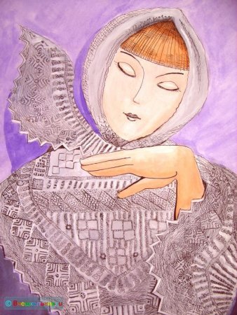 Рисунок Оренбургского пухового платка детский