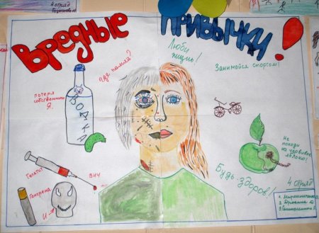 Рисунок на тему вредные привычки
