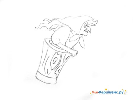 Баба Яга рисунок карандашом