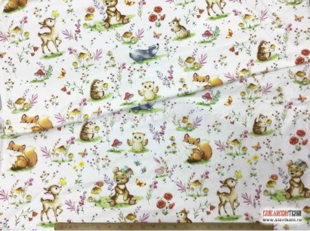 Хлопковые ткани с детским рисунком