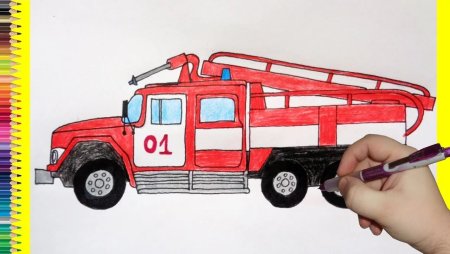 Рисование для детей пожарная машина