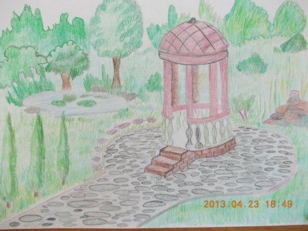 Парк в городе рисунок