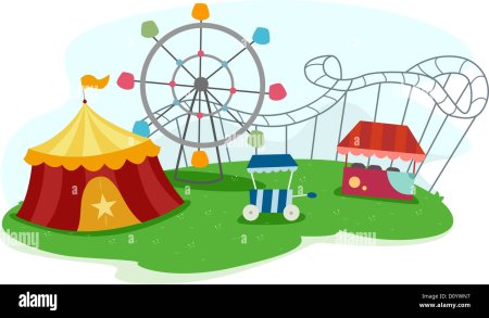 Парк аттракционов на прозрачном фоне