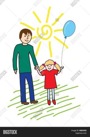 Вместе с папой иллюстрация