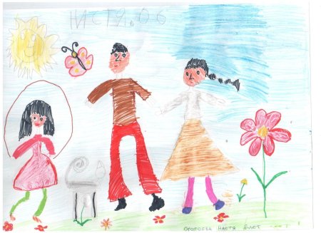 Детский рисунок мама и папа