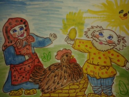 Раскраска сказки Курочка Ряба для детей 2-3 лет