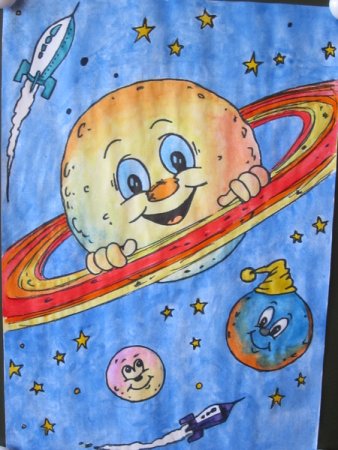 Детский рисунок космос