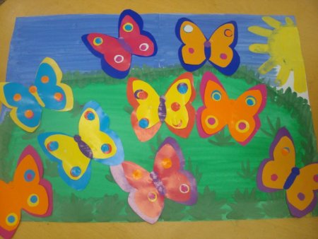 Аппликация на тему бабочка