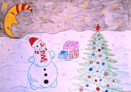 Рисунок на новый год на конкурс