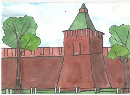 Нижегородский Кремль детский рисунок Нижегородского Кремля