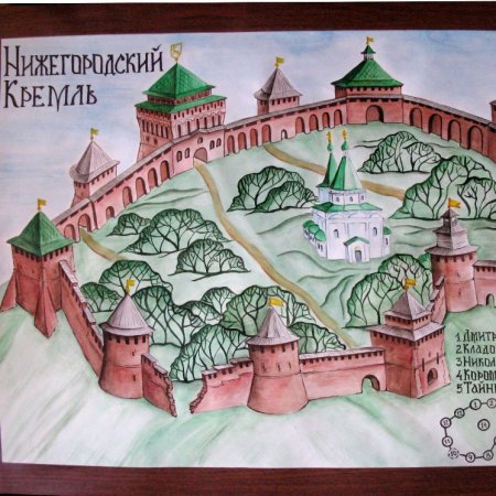 Нижегородский Кремль Нижний Новгород рисунок