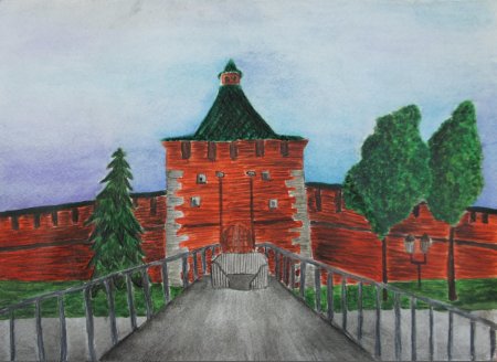 Нижегородский Кремль детский рисунок Нижегородского Кремля