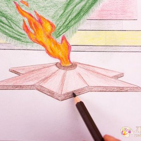 Рисование вечный огонь в подготовительной группе