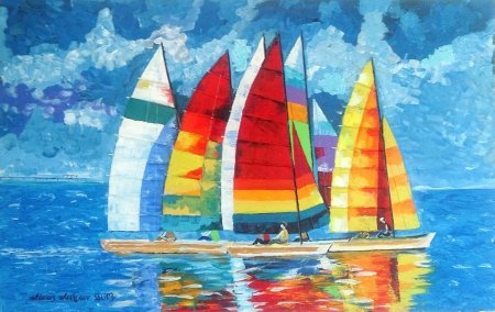 Рисование морской пейзаж