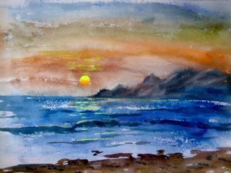 Рисование морского пейзажа для детей