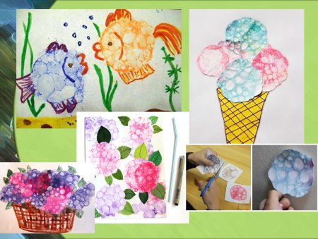 Рисование мыльными пузырями в детском саду