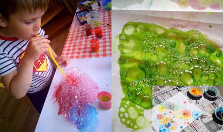 Рисование мыльными пузырями в детском саду