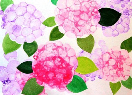 Рисование мыльными пузырями в детском саду