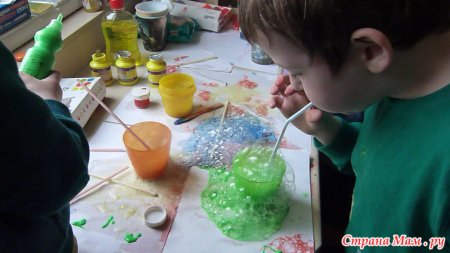 Рисование мыльными пузырями