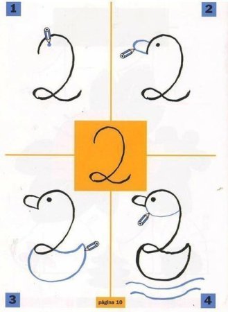 Рисунки из цифр для детей легкие