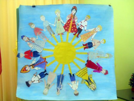 Аппликация на тему Дружба народов