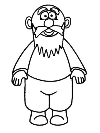 Дедушка раскраска для детей