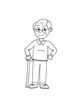 Дедушка рисунок раскраска