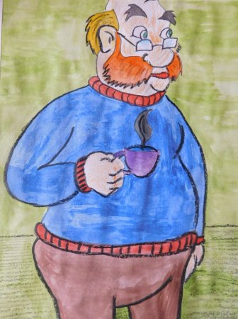 Детский портрет дедушки