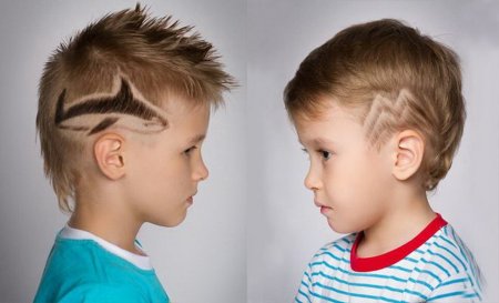 Модельная стрижка для мальчика с рисунком